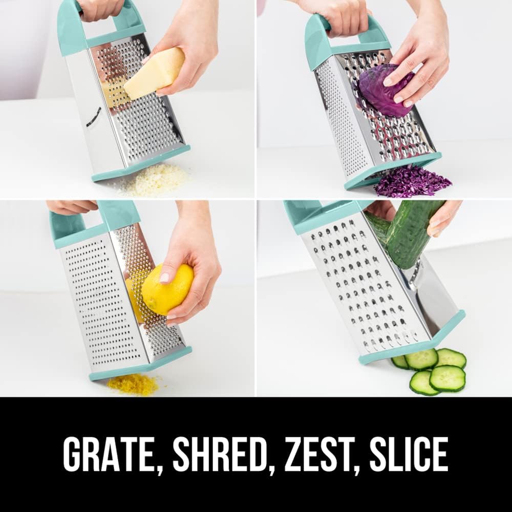GORILLA GRIP® XL 4-Sided Stainless Steel BPA-Free Cheese Grater, Black