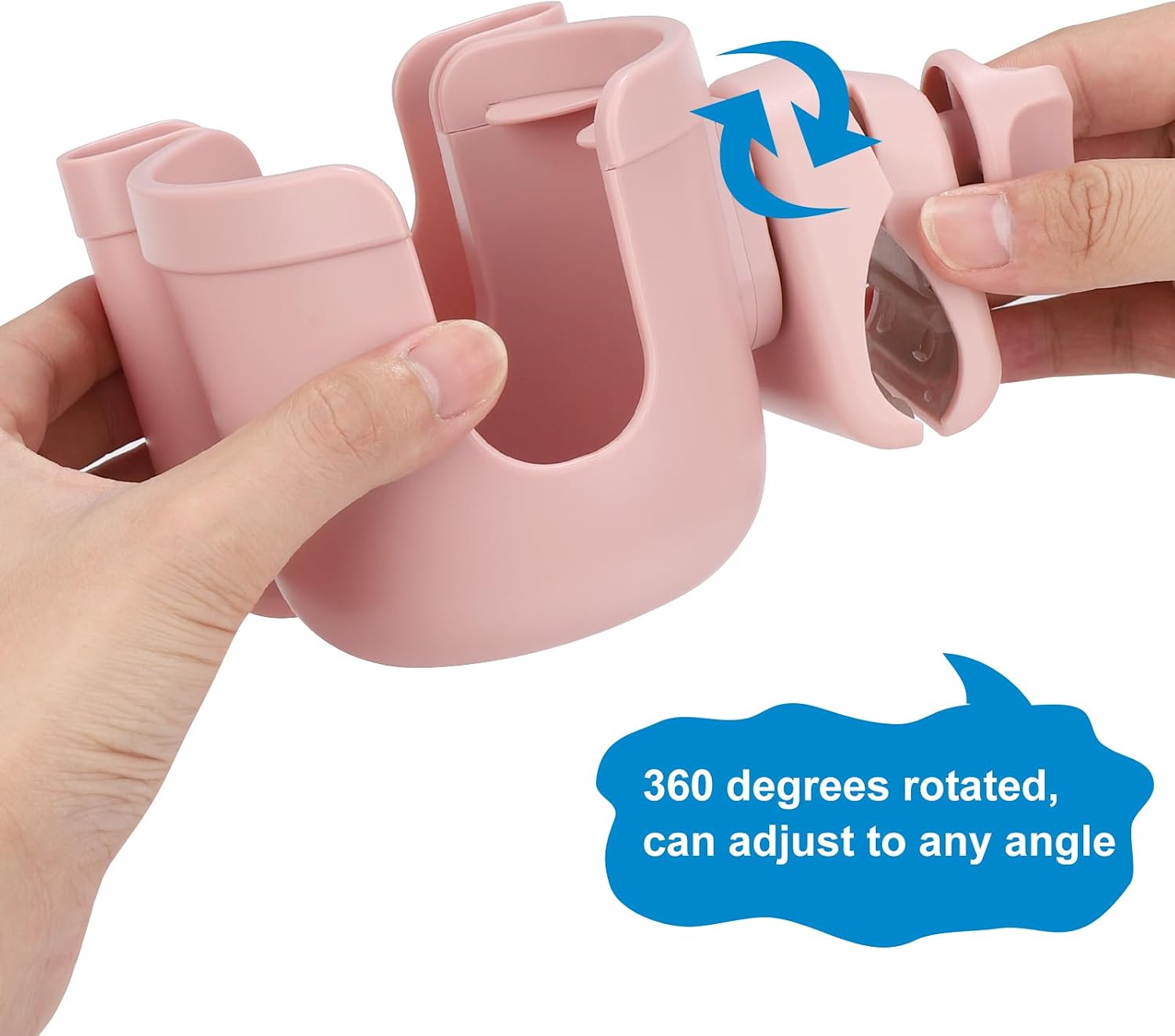 Accmor Stroller Cup Holder with Phone Holder, Bike Cup Holder, Universal Cup Holder for Uppababy Nuna Strollers, 2-in-1 Drinks Holder for Walker
