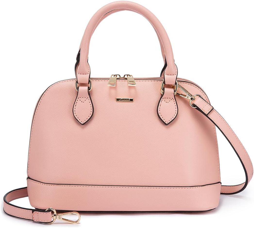 LOVEVOOK Purse for Women, Crossbody Dome Satchel Handbag with Double Zip