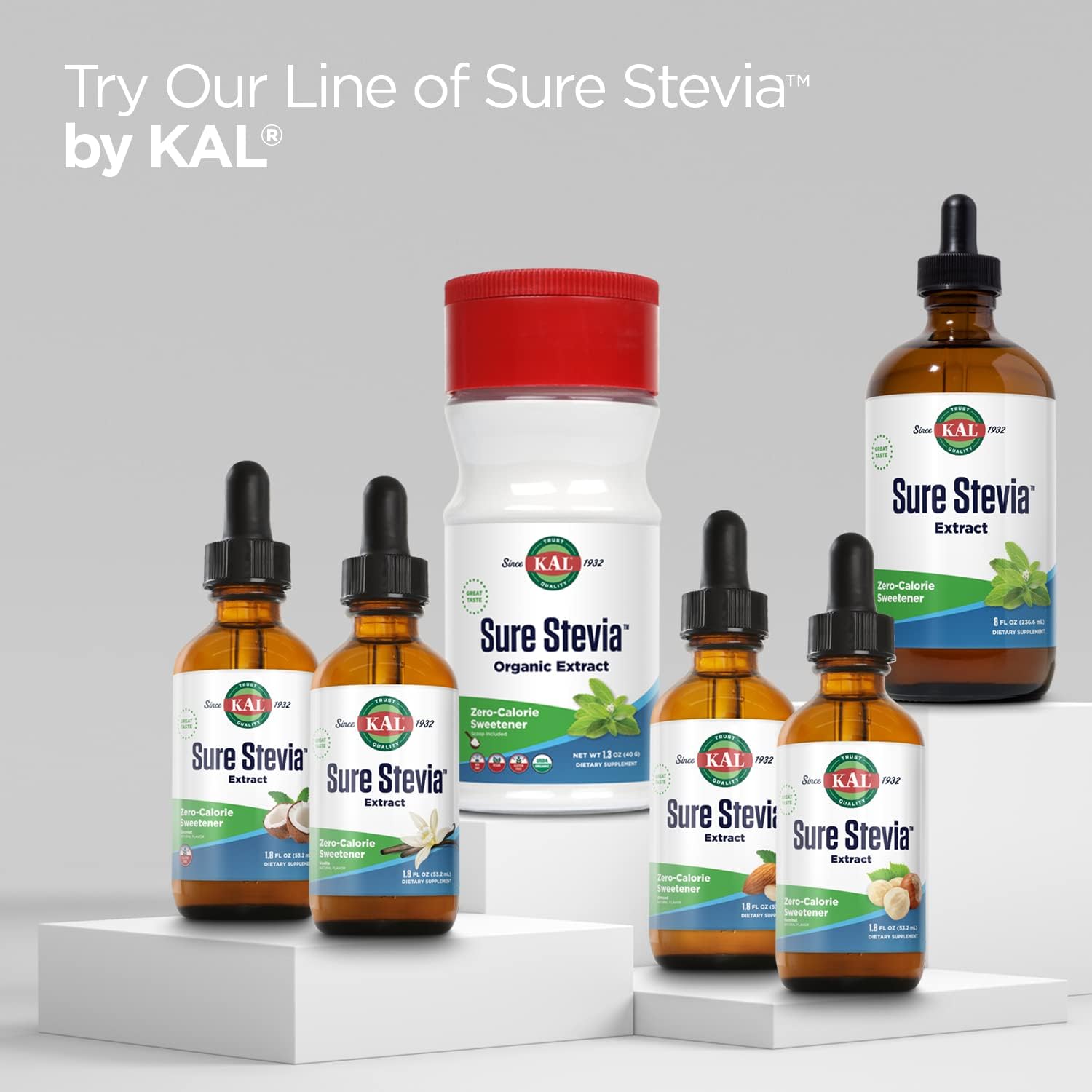 KAL Sure Stevia Extract Powder, Low Carb, Plant Based Stevia Sweetener, Great Taste, Zero Calories, Zero Sugar, Low Glycemic & Perfect for a Keto Diet, 60-Day Guarantee, Approx. 1820 Servings, 3.5oz | Zero Calorie Sweetener - Organic, Keto Friendly & Low…