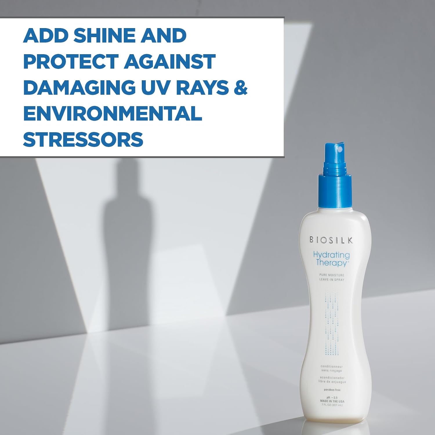 BioSilk Hydrating Therapy Pure Moisture, Leave-In Hair Spray for Frizz Control & Hydration, Adds Shine, Replenishes Hair Moisture, Sulfate-Free