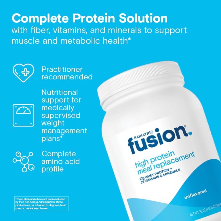 Bariatric Fusion Cappucino Meal Replacement 27g Protein Powder, 21 Serving Tub for Bariatric Surgery Patients Including Gastric Bypass and Sleeve Gastrectomy - No Gluten, Aspartame or Sugar