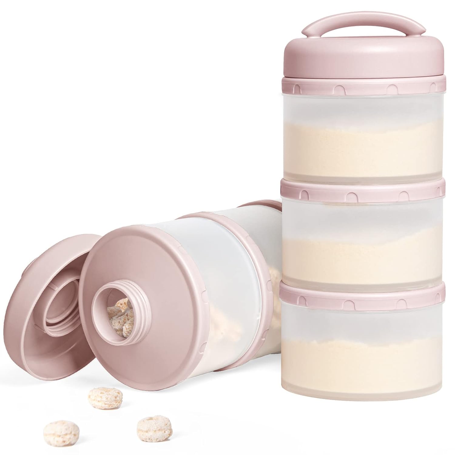 Termichy Stackable Formula Dispenser Portable Milk Powder Container, 2 Pack