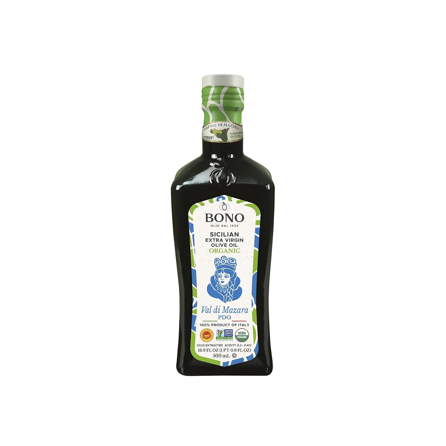 Bono Organic Extra Virgin Olive Oil, 16.9 Fl Oz – USDA Organic, Non-GMO, Certified Gluten Free, Cold Extracted, Clean Label Project Purity Award Winner