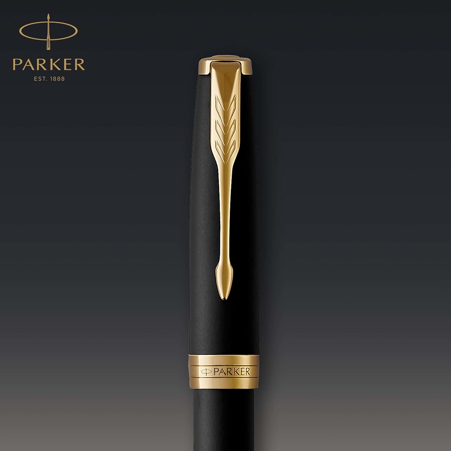 Parker Sonnet Fountain Pen, Matte Black Lacquer with Gold Trim, Medium Nib, Premium Gift Box, Ideal for Gifting