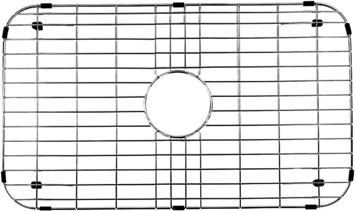 2 Pack Stainless Steel Sink Grid 14.125 x 12 in Rear Drain Hole