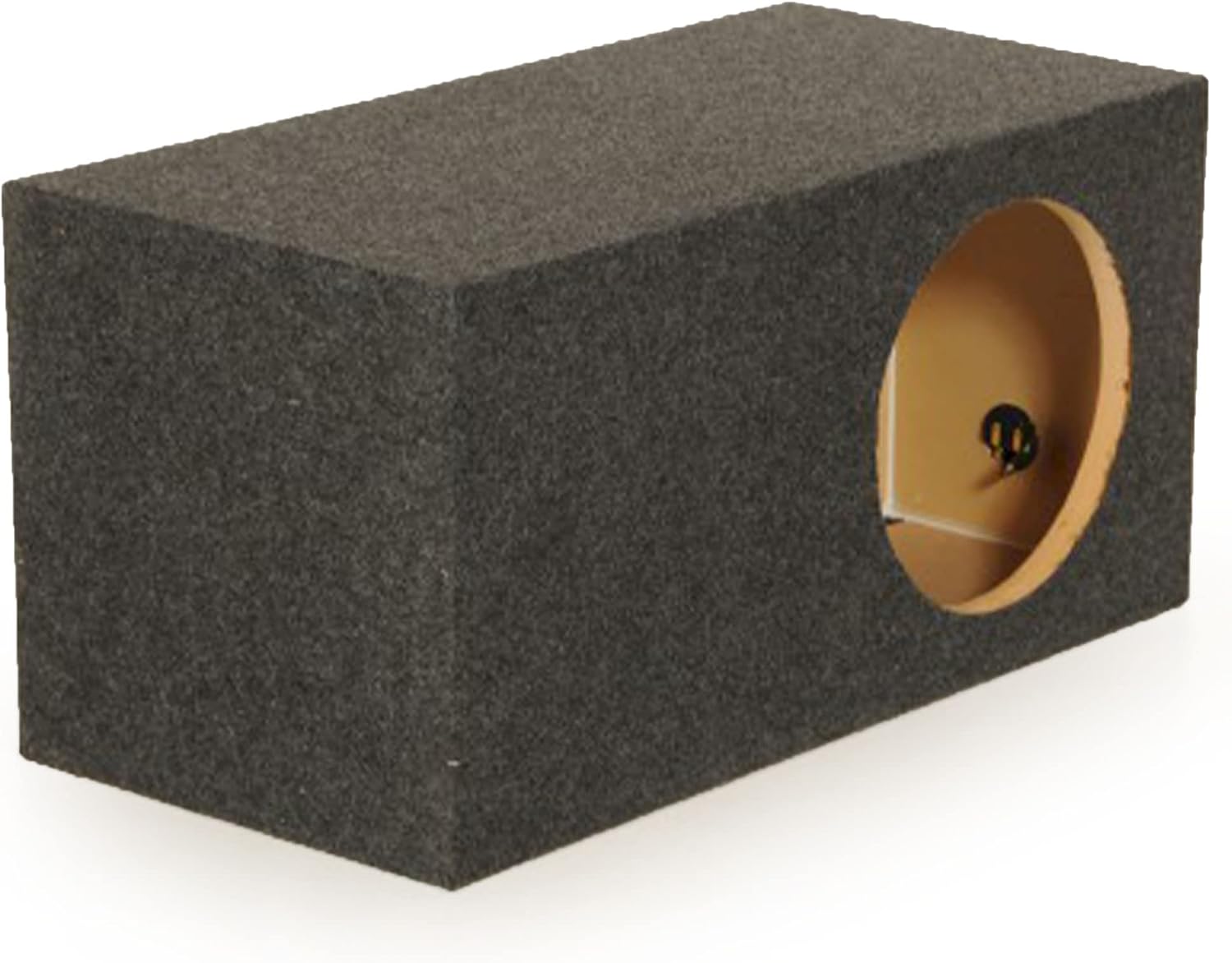 QPower 15 Inch Heavy-Duty Single Vented Carpet Covered Durable Car Audio Vehicle Subwoofer Enclosure Woofer Box, Charcoal Gray