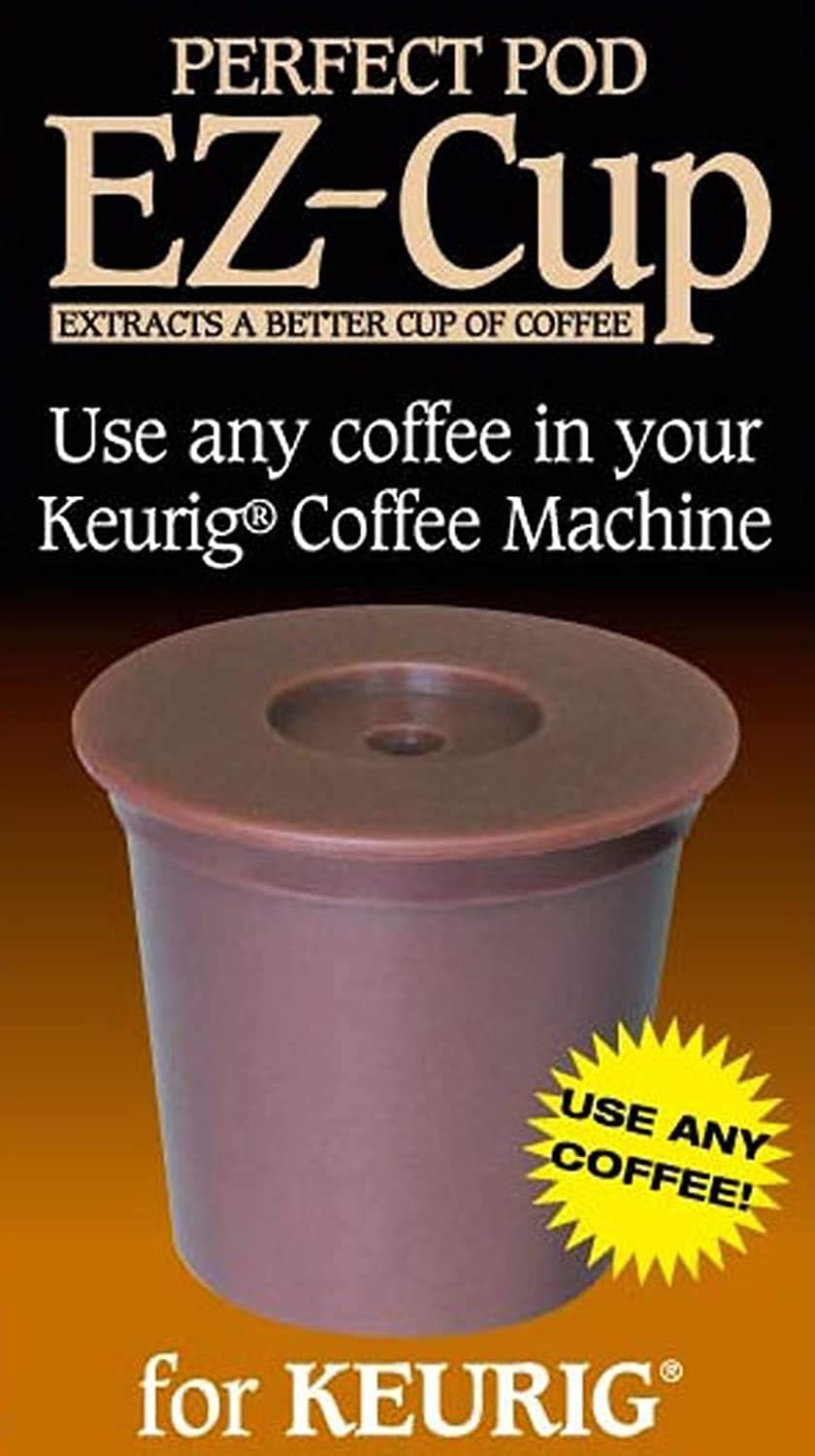 Perfect Pod EZ-Cup Reusable K-Cup Pod for Keurig 1.0 Coffee Makers | Refillable Coffee Brewer Filter, Works with 1-Stream Single Serve Coffee Machines
