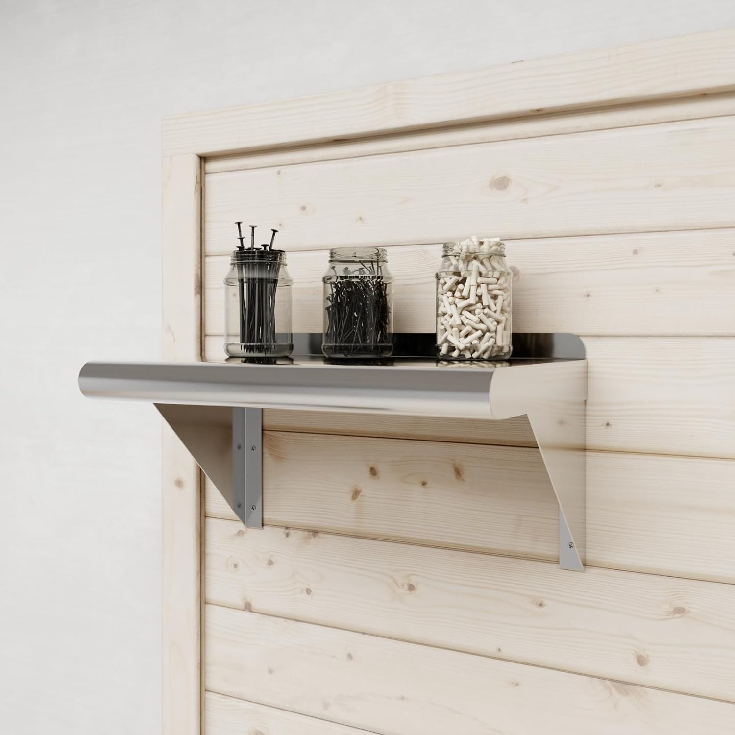 AmGood 24" Long X 18" Deep Stainless Steel Wall Shelf | NSF Certified | Appliance & Equipment Metal Shelving | Kitchen, Restaurant, Garage, Laundry, Utility Room