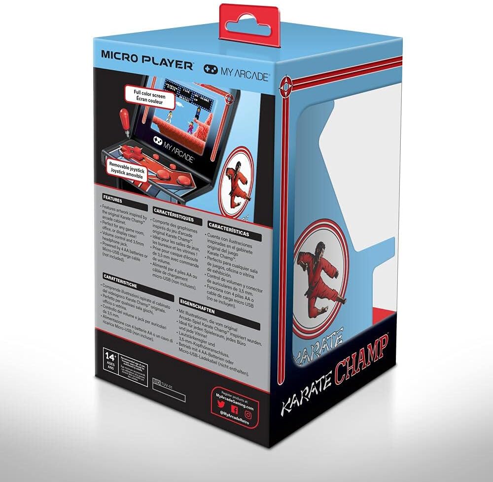 My Arcade Micro Player Mini Arcade Machine: Galaga Video Game, Fully Playable, 6.75 Inch Collectible, Color Display, Speaker, Volume Buttons, Headphone Jack - Electronic Games