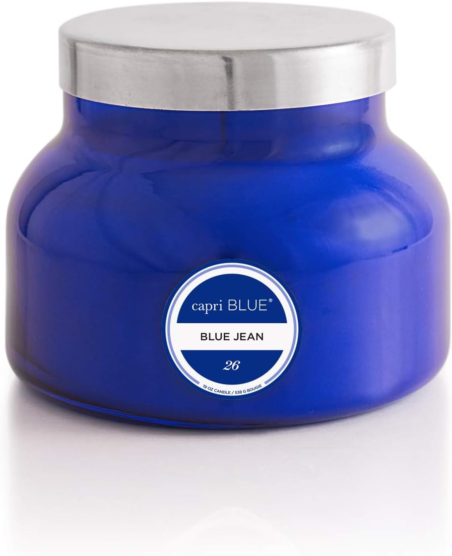 Capri Blue Scented Candles - Soy Candle Wax Blend - Jar Candles - Blue Candle Gifts for Women & Men - Luxury Candles for Home Scented with Vanilla, Bergamot & Sandalwood - Havana Vanilla (19 oz)