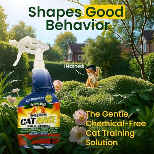 Nature's Mace Cat Mace Cat Repellent 40 oz Spray | Deterrent for Urine Marking, Keep Cats Away for Outdoor & Indoor Use, Scratching, Flowerbeds, Yards, Pets, Garden.