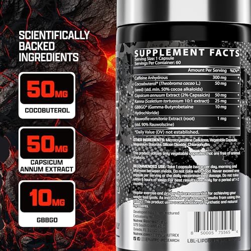 Nutrex Research Lipo-6 Hardcore Energy Dietary Capsules, 60 Count