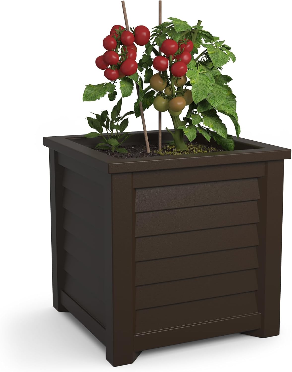 Mayne 5866-W Lakeland Square Patio Planter, 16x16, White