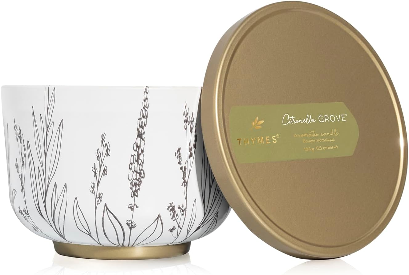 Thymes Scented Candles for Women & Men – Tin with Lid – Luxury Home Decor – Holiday Candles with Notes of Crisp Siberian Fir Needles, Cedarwood, & Sandalwood (Frasier Fir, 6.5 oz)