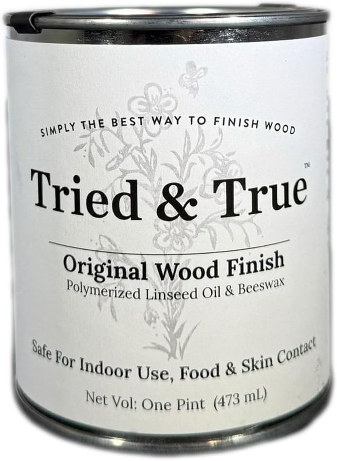 Tried & True Original Wood Finish, Pint | Linseed Oil & Beeswax Blend for Woodworking Projects, Long-Lasting Durability, Food Safe Sealer, Non-Toxic Wood Finish