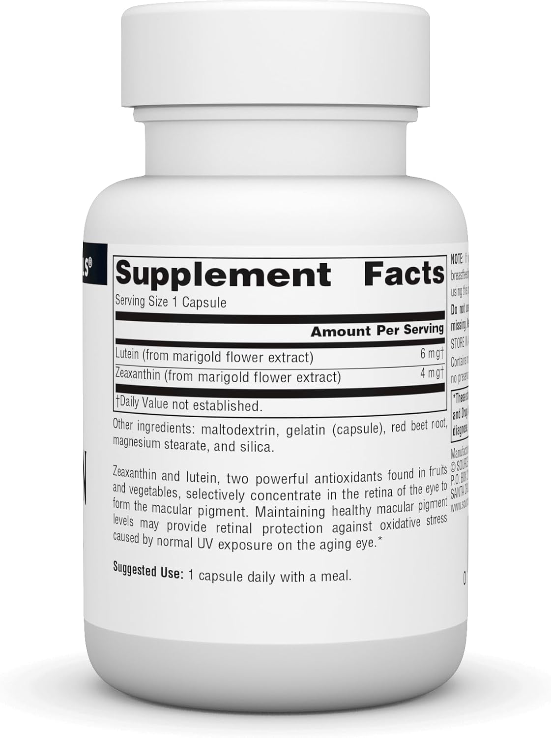 Source Naturals Zeaxanthin with Lutein, Antioxidant Eye Support* - 10 mg - 30 Capsules