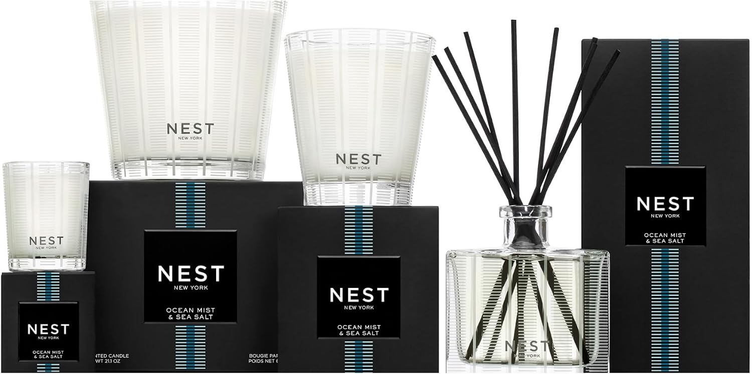 NEST New York Scented Classic Candle, Grapefruit - 8.1 oz - Up to 60-Hour Burn Time - Reusable Glass Vessel