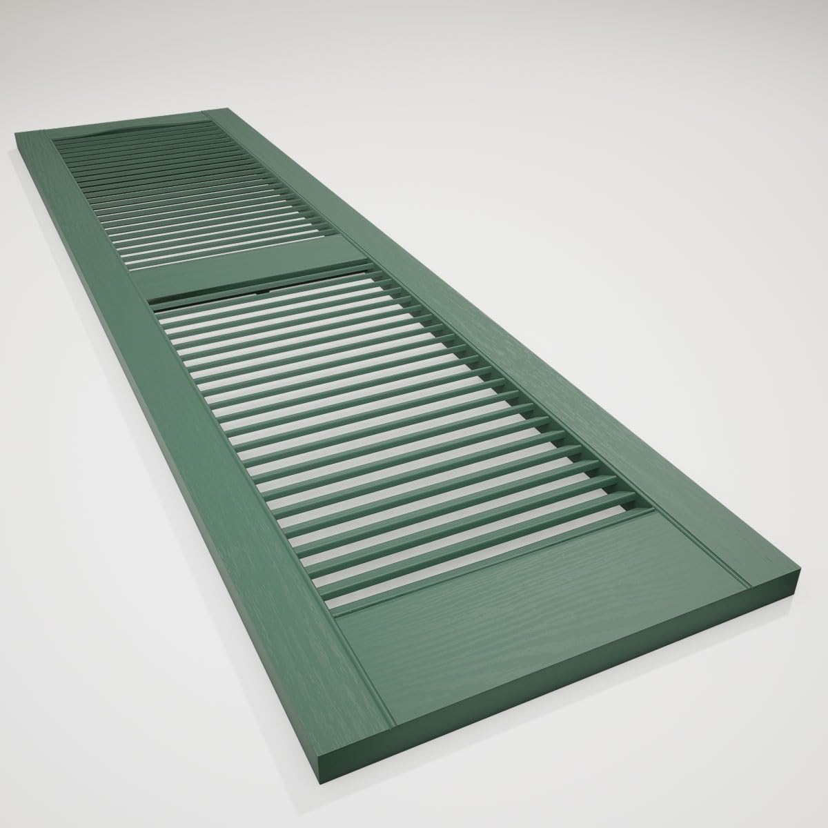 Ekena Millwork Lifetime Vinyl LL1S12X03600BL Standard Cathedral Top Center Mullion, Open Louver Vinyl Shutters, w/Installation Shutter-Lok's & Matching Screws (Per Pair), 12"W x 36"H, Black