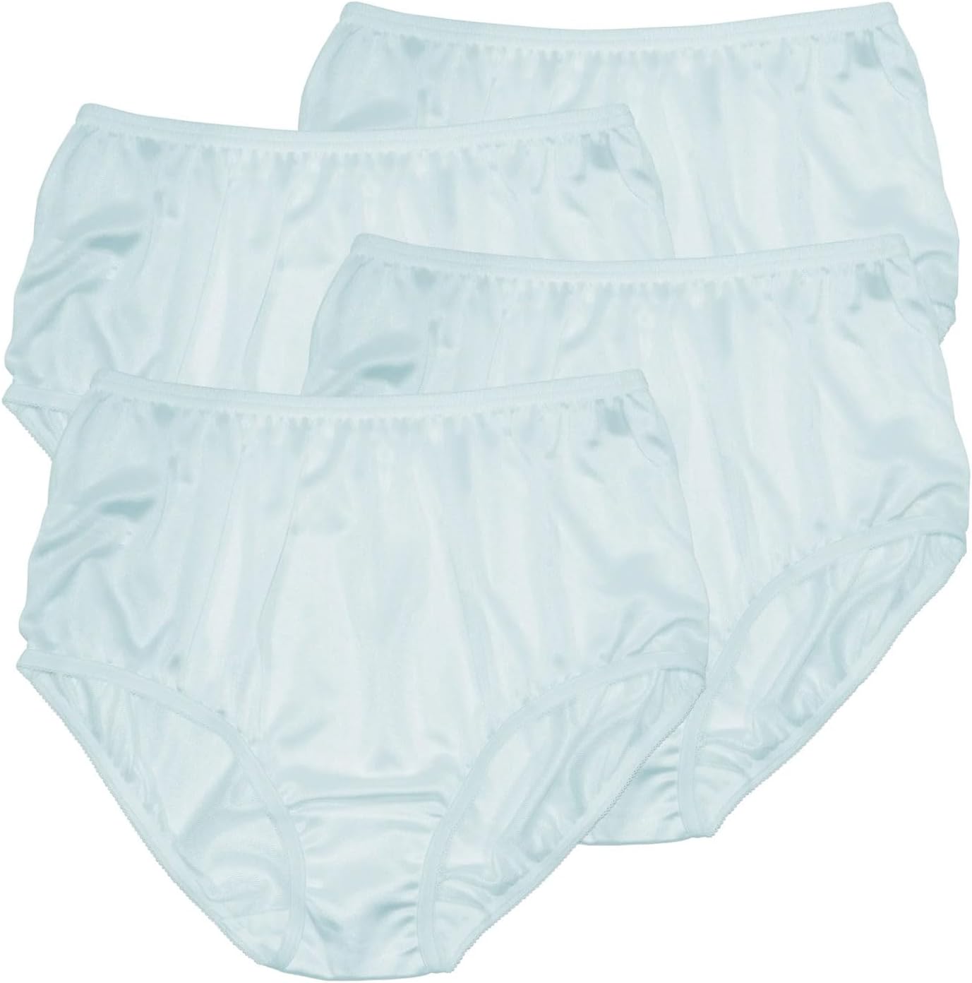 Teri Women's 331 Plain Jane Classic Nylon Silky-Smooth Lightweight Breathable Full Coverage Brief Panty - 4 Pack