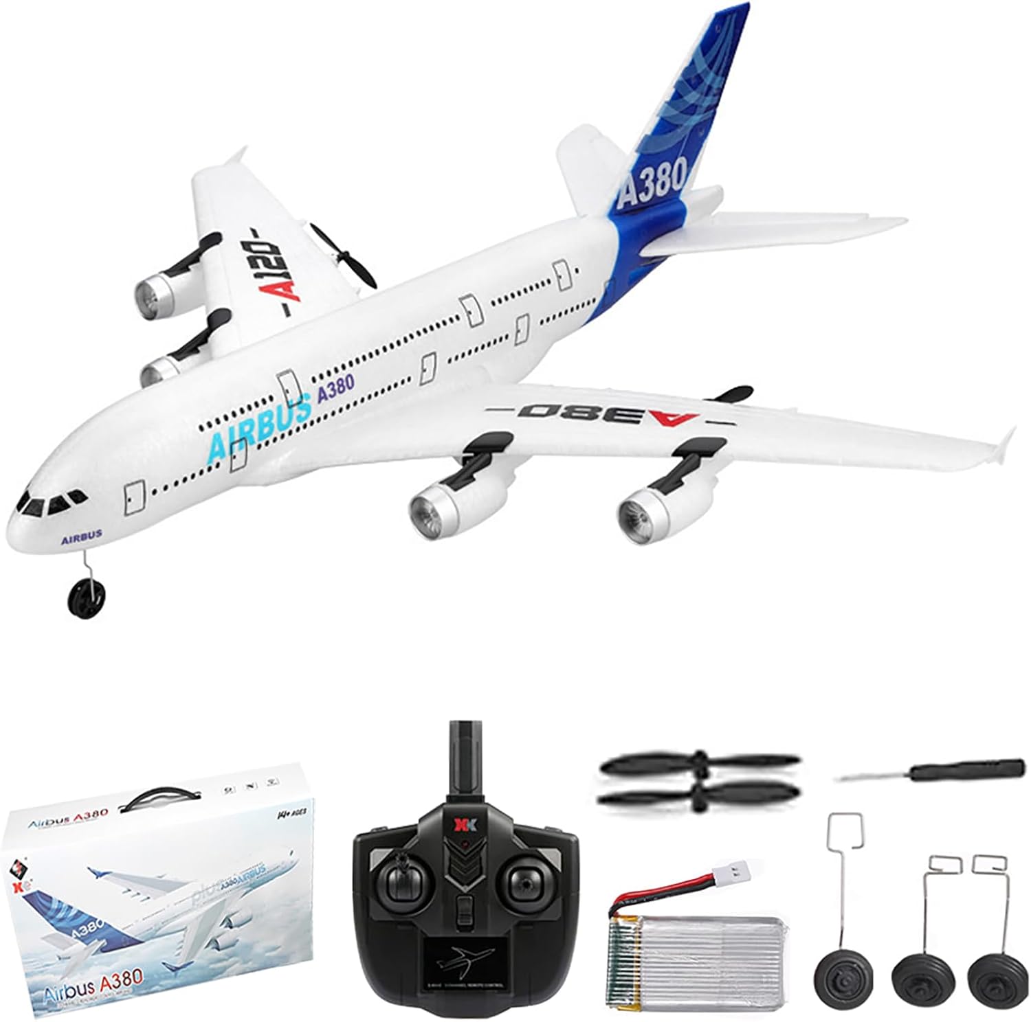GoolRC RC Airplane, WLtoys XK A120 A380 Aircar Model Plane, 3CH 2.4G Remote Control Airplane, EPP Fixed-Wing RC Aircraft RTF Toy for Adults