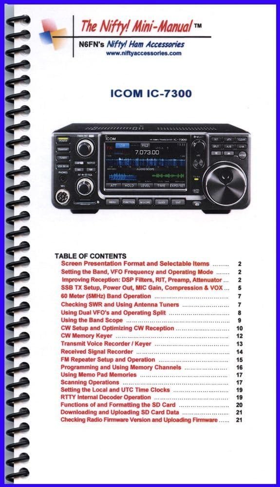 Icom IC-7300 Accessory Pack Bundle - WCS 7300 Programming Software and Cable - Nifty Guide and Ham Guides Pocket Reference Card Bundle!