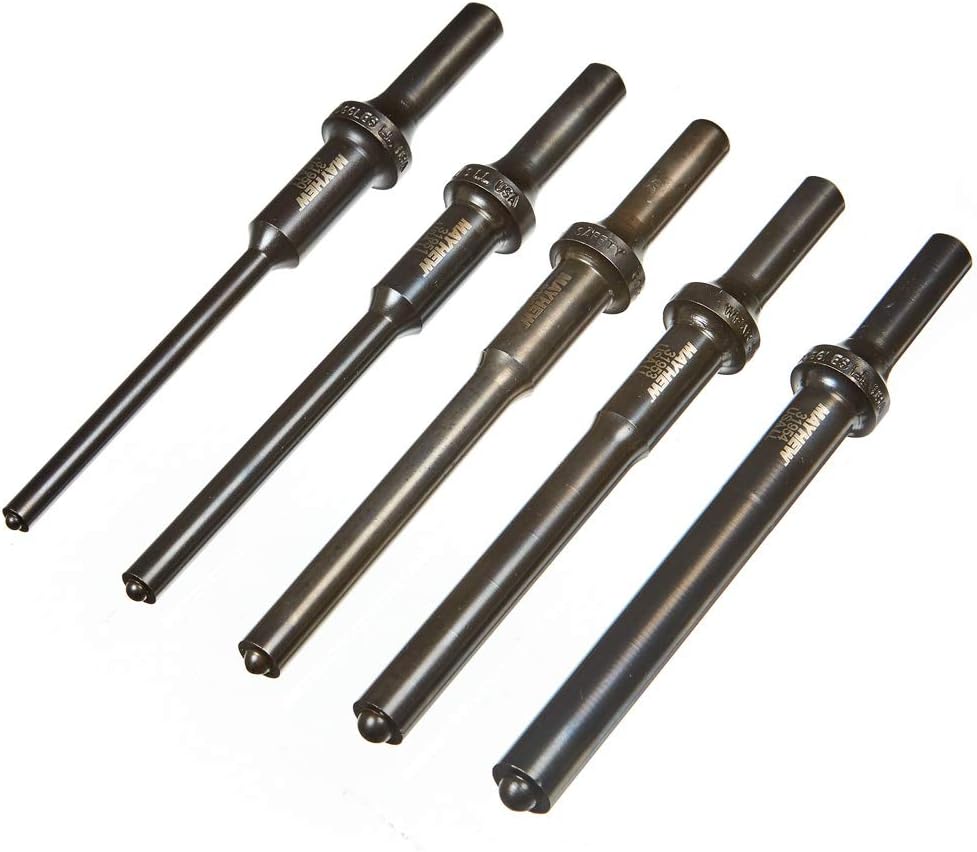 Mayhew Tools 32020 Pneumatic Roll Pin Punch, 5-Piece Set