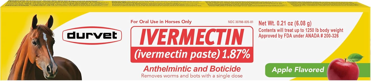Ivermectin Paste Dewormer - 6.08g dose @ 1.87%-Apple flavored