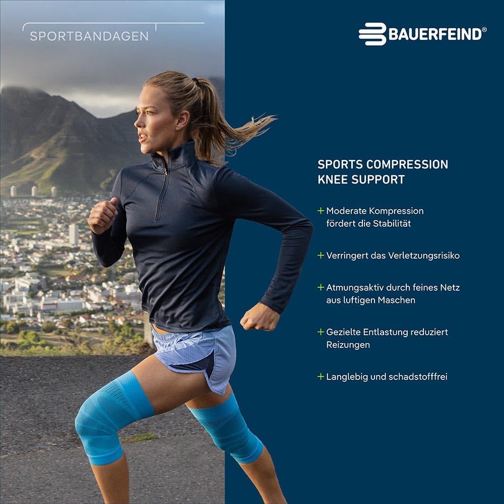 Bauerfeind Sports Compression Knee Sleeve - Lightweight Design with Gripping Zones for Knee Pain Relief & Performance