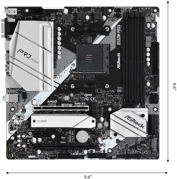 ASRock B550M PRO4 Supports 3rd Gen AMD AM4 Ryzen™ / Future AMD Ryzen™ Processors Motherboard