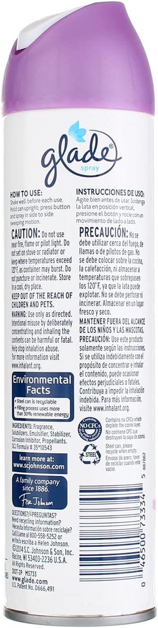 Glade Aerosol Air Freshener, Lavender & Vanilla 8 oz