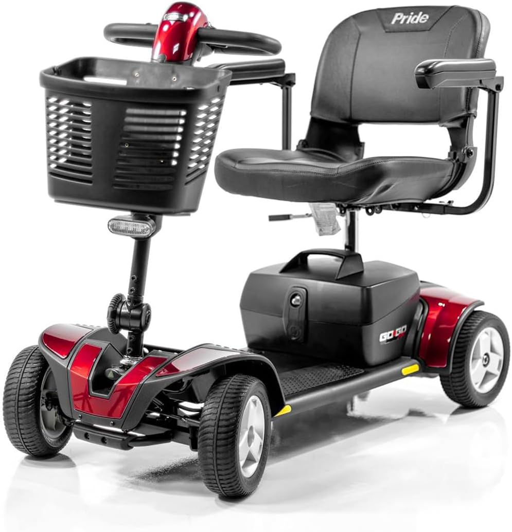 Pride Mobility Go-Go Sport S74 4-Wheel Electric Travel Scooter for Adults-Free Challenger Accessory (Ships Separately)