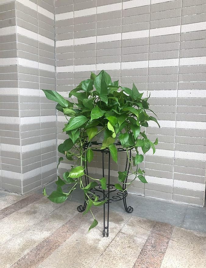 TREEZITEK 11.8 inches Diameter Tall Metal Plant Stand for Indoor or Outdoor, Heavy Duty Flower Pot Stand Rack Holds Big Heavy Plants