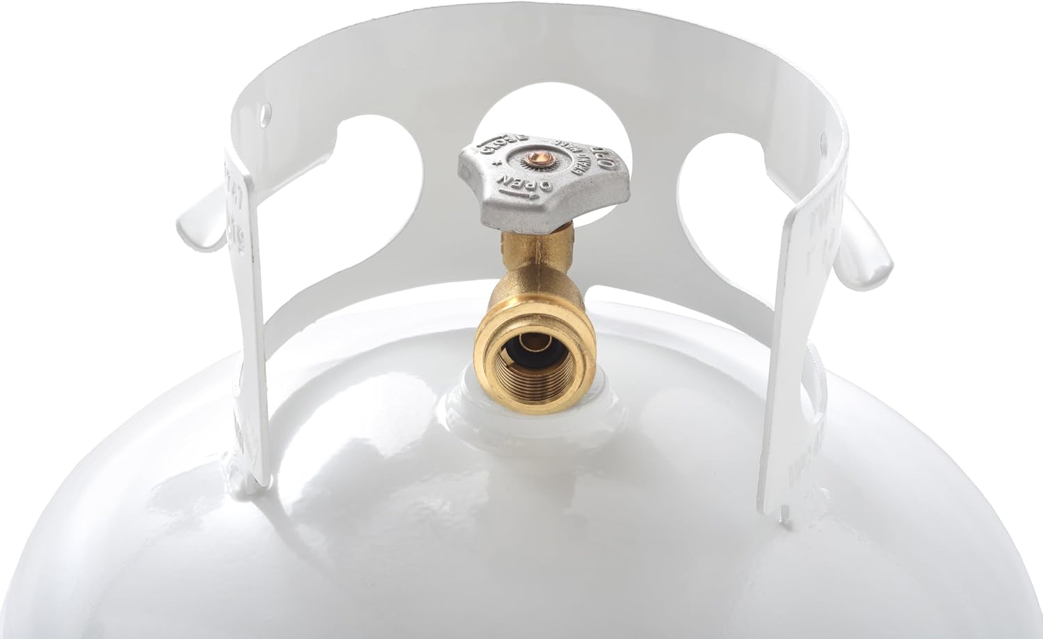 Flame King YSN401a 40 Pound Steel Propane Tank Cylinder with Overflow Protection Device Valve,White
