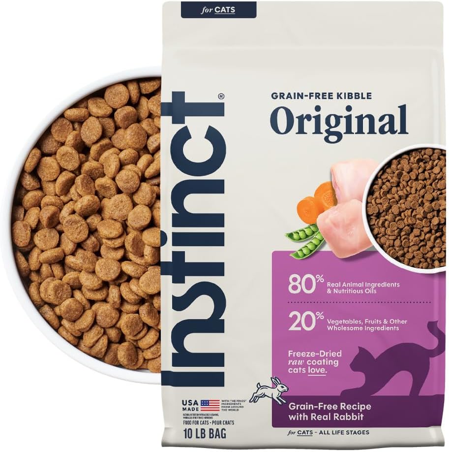 Instinct Original Dry Cat Food, Raw Coated Kibble, Real Chicken, 11 lb. Bag | Raw-coated kibble with cage-free chicken for strong muscles, digestive health, and healthy skin & coat, grain-free