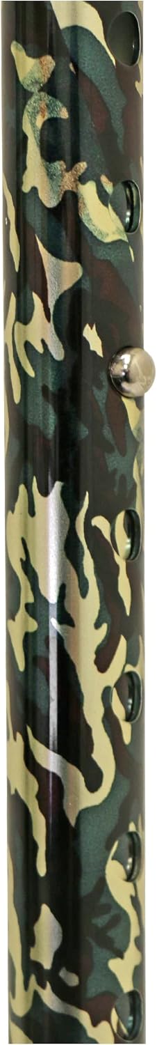 PCP Adjustable Cane, Offset Handle, Foam Grip, Wrist Strap, Lightweight Aluminum, Hunter Camouflage Pattern
