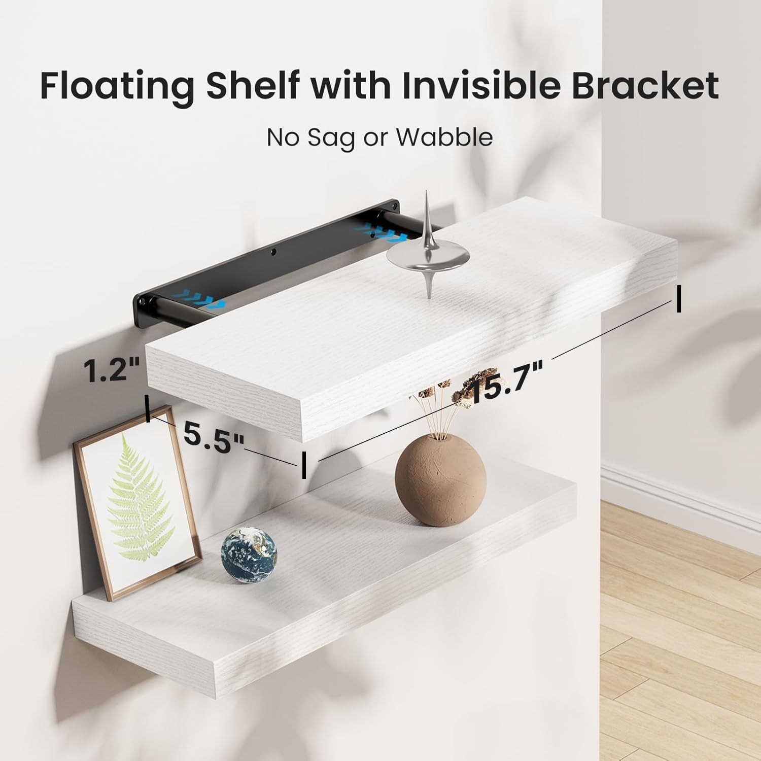 AMADA HOMEFURNISHING Floating Shelves, Wall Shelves for Bathroom/Living Room/Bedroom/Kitchen Decor