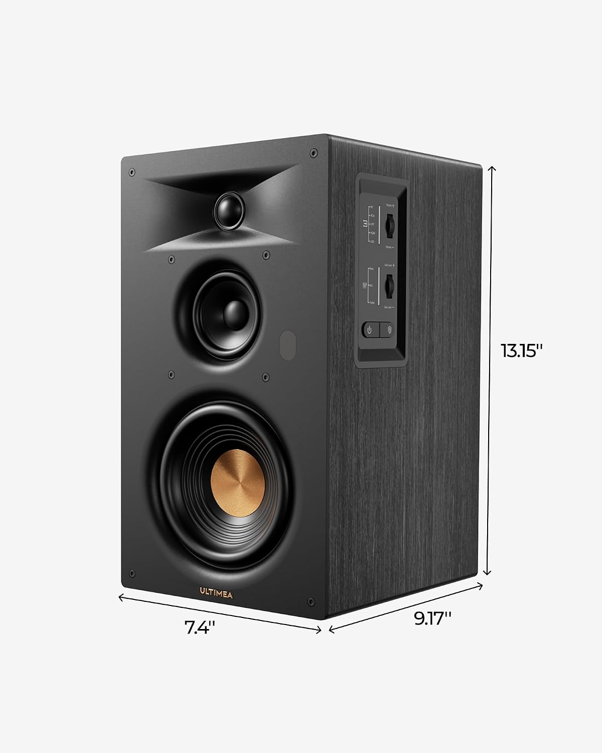 ULTIMEA 3-Way Powered Bookshelf Speakers, Bluetooth 6.0, 70W RMS, BS-3 | 5.25" Woofer, HDMI ARC, Clear Dialogue, Deep Bass, Clear Highs, SUB OUT
