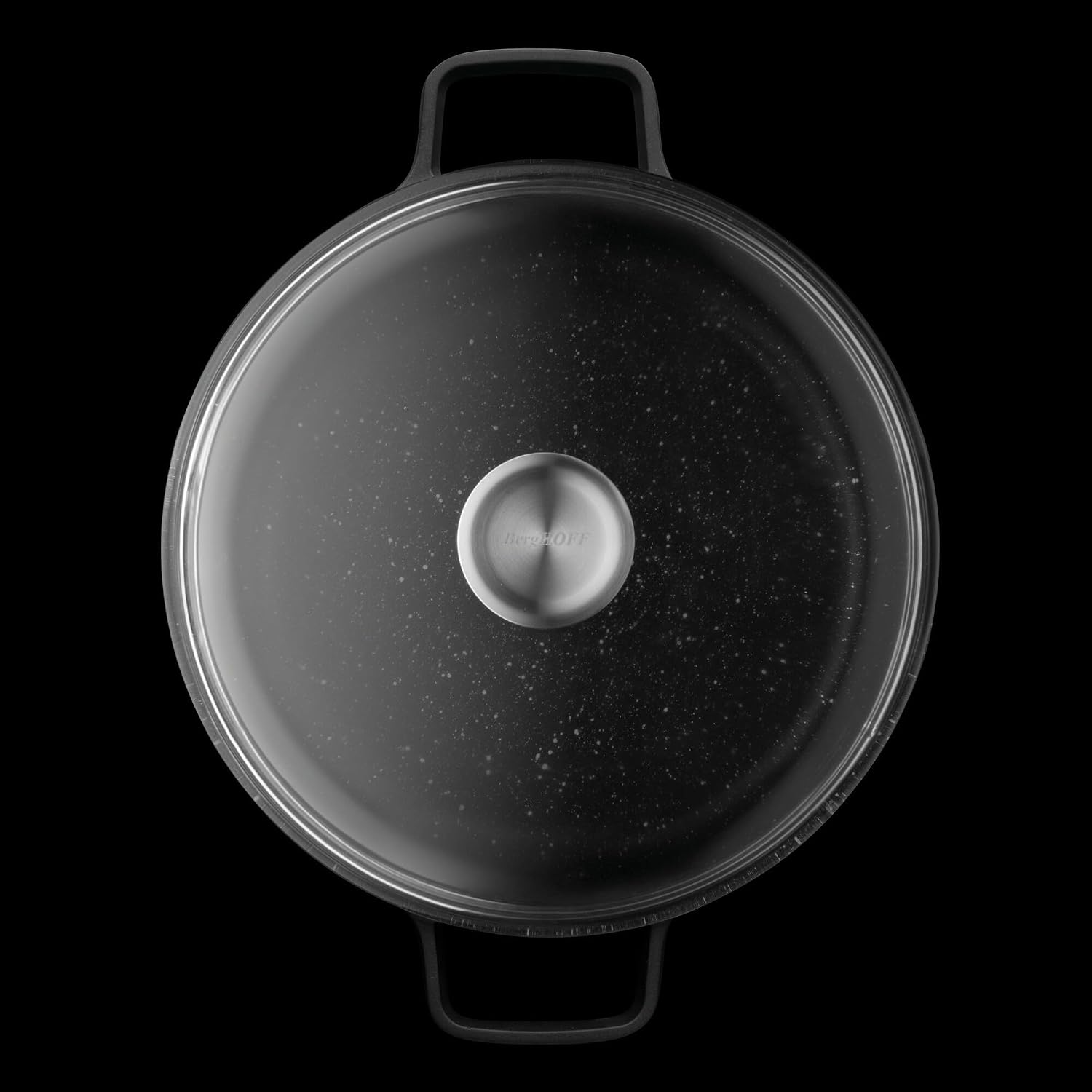 Berghoff Gem Nonstick Cast Aluminum Stockpot with Glass Lid, 10" 5.2qt | Induction Cooktop Soup Pot, Detachable Handle