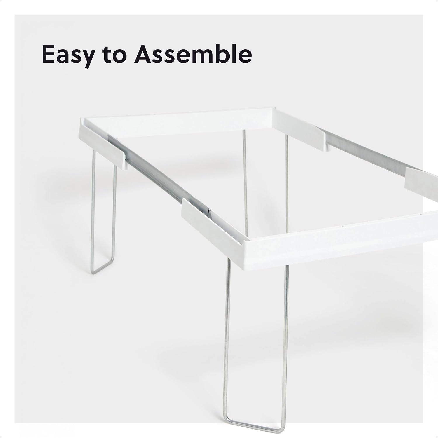 Smead Adjustable Hanging File Folder Frames, 13” W x 9.25” H x 16”-24” L, White and Silver, Letter Size (64850)