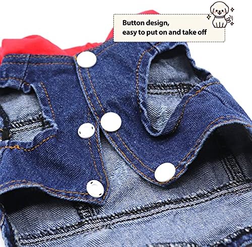 SILD Pet Dog Jeans Jacket Vest with Hooded Blue Dogs Hoodies Denim Cat Coat | Boy Girl Male Dogggie Puppy Cute Vintage Cool Classic Small Medium Machine Washable Apparel Clothes Outfit T-Shirts Costume