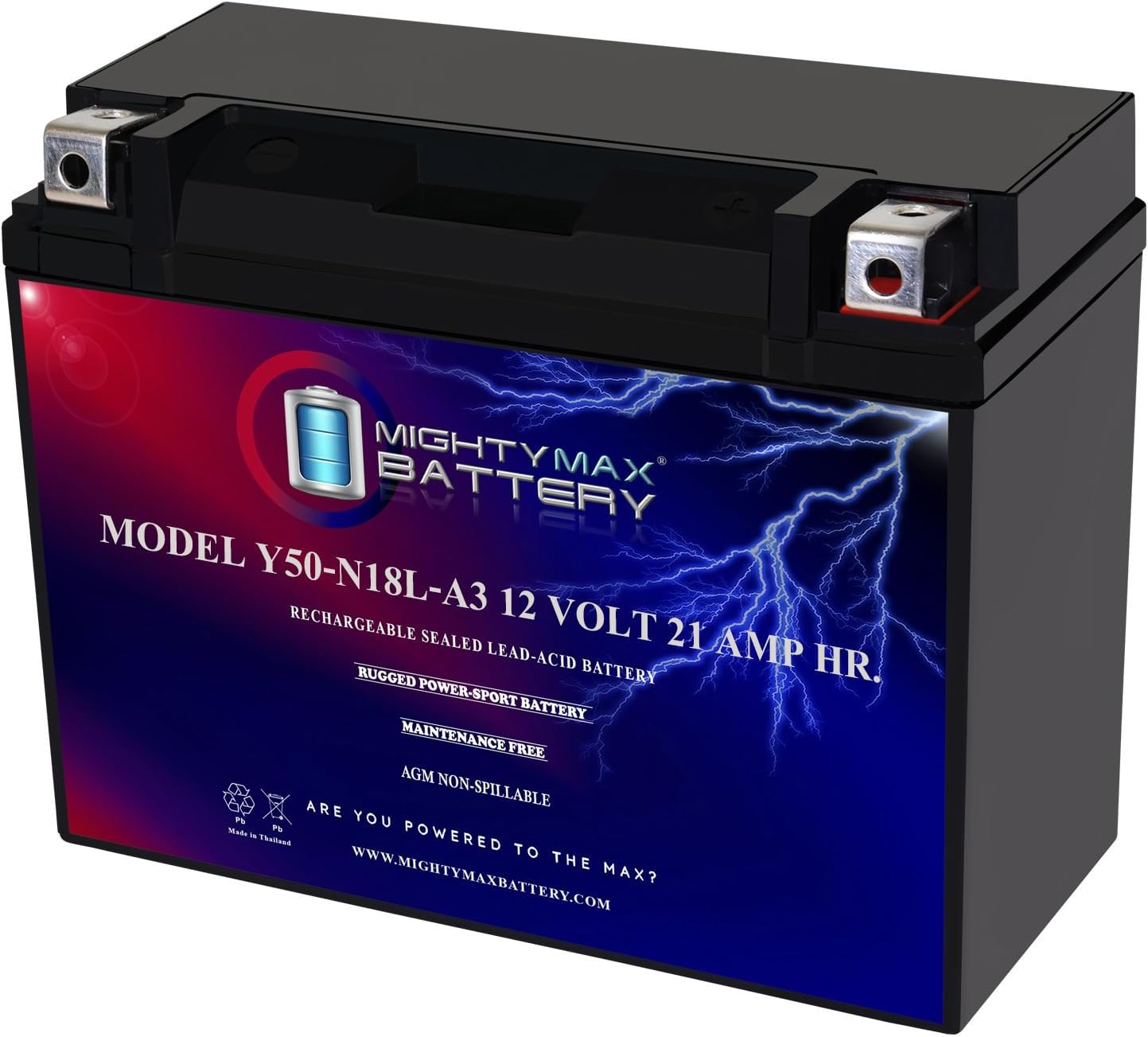 Mighty Max Battery YTX14-BS - 12 Volt 12 AH, 200 CCA, Rechargeable Maintenance Free SLA AGM Motorcycle Battery