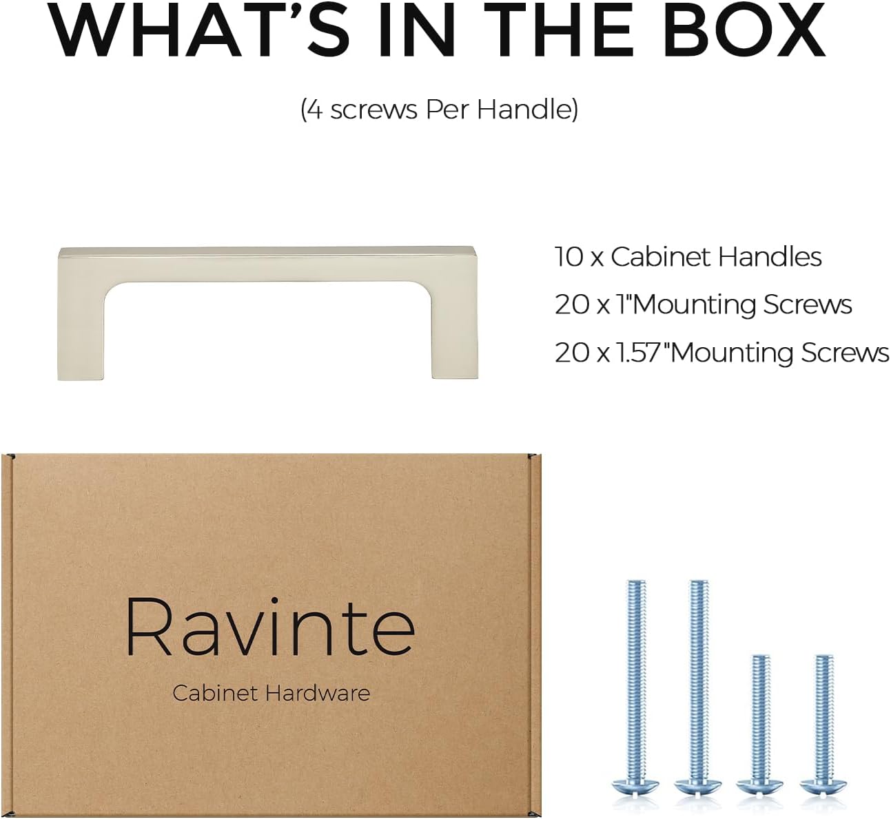 Ravinte Matte Black Kitchen Cabinet Handles 3 Inch Pulls 10 Pack