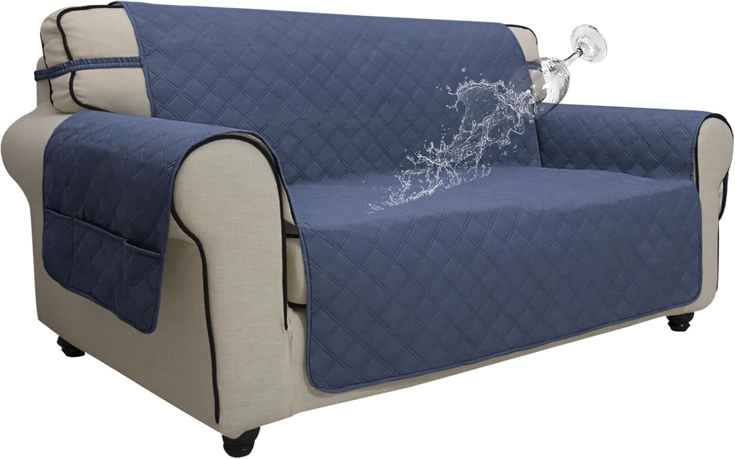 Easy-Going Waterproof Non-Slip Couch Cover, Small Recliner, Chocolate
