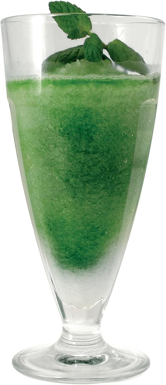 Bormioli Rocco Rock Bar 12.5 oz. Long Drink Stackable Tempered Beverage Glasses for Cold Drinks, Water, and Cocktails, Set of 6, Ice Blue
