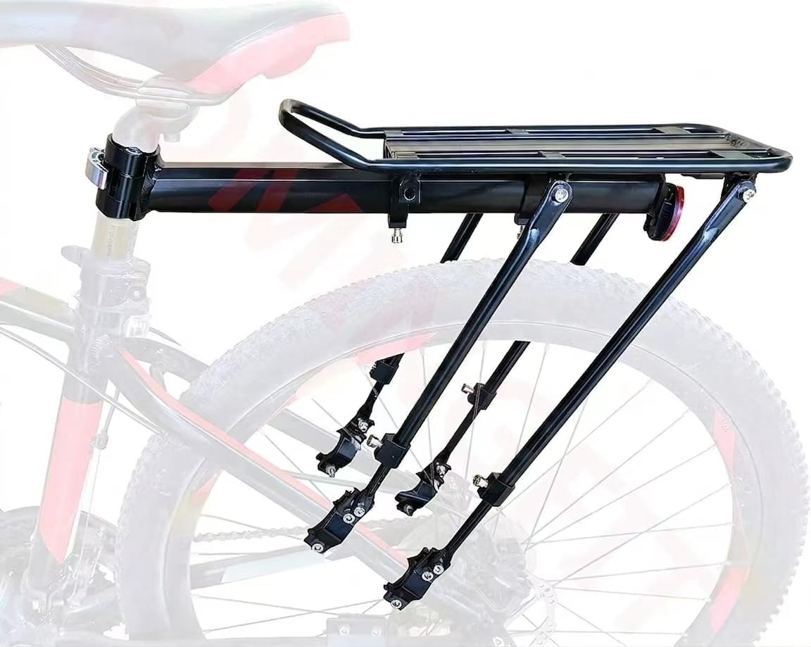 COMINGFIT 2026 Upgraded Bicycle Cargo Rack, 180lbs Heavy Duty Bike Rear Rack, 4-Leg Double Strength