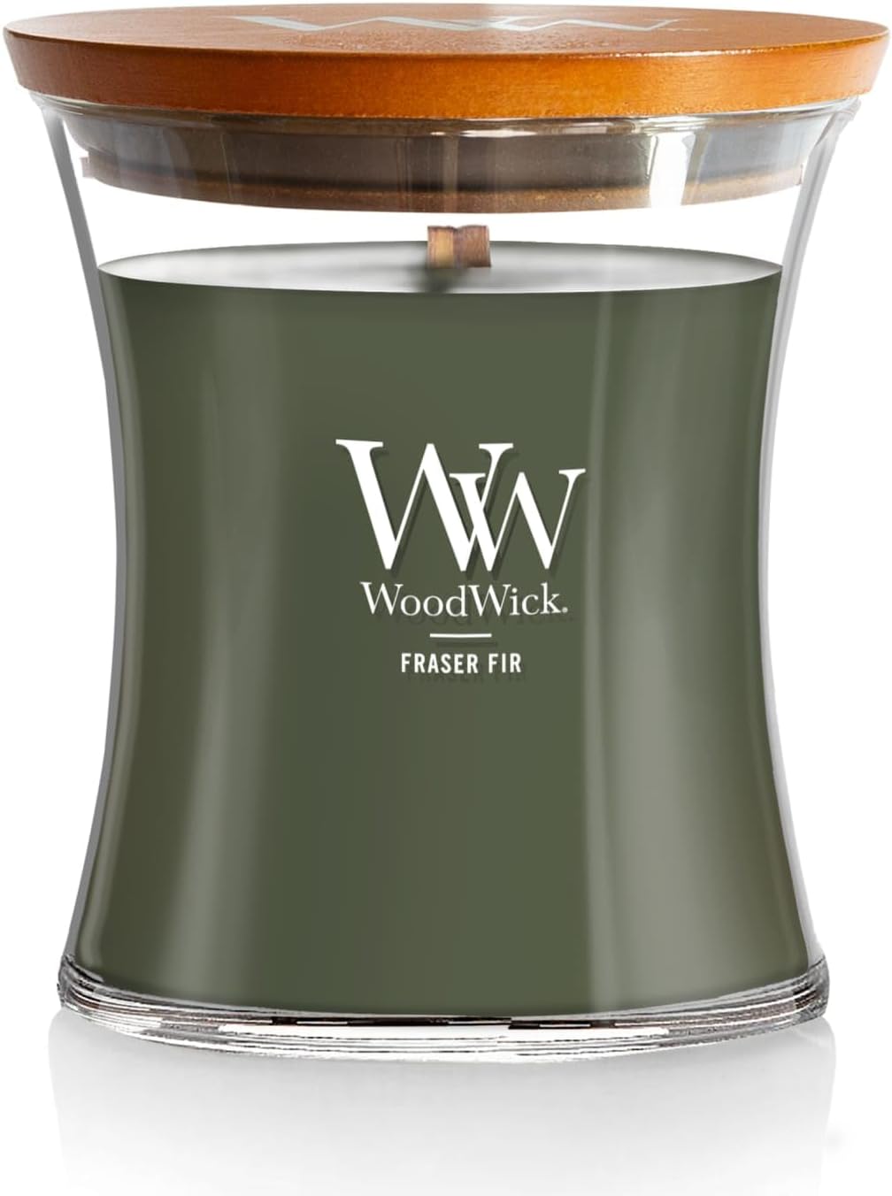 WoodWick Fireside Holiday Candle Gifts for Women and Men, 9.7 oz Medium Hourglass Candle with Crackling Wick
