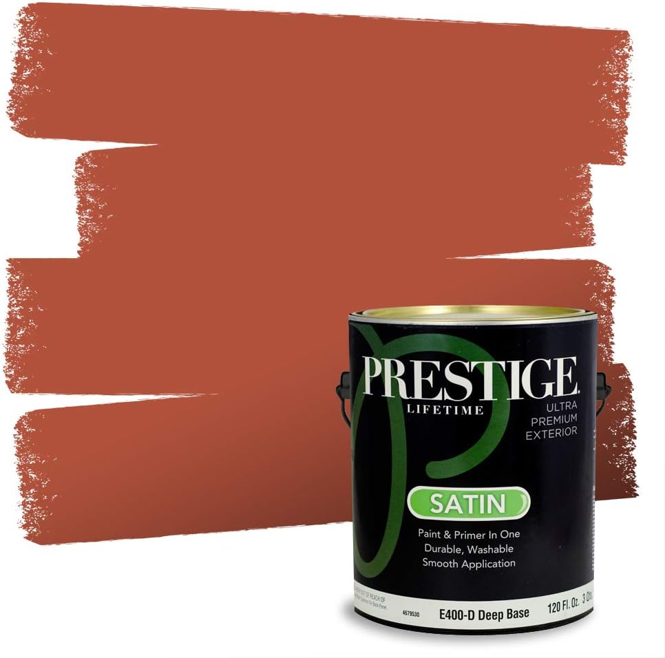 PRESTIGE Paints Exterior Paint and Primer In One, 1-Gallon, Semi-Gloss, Comparable Match of Sherwin Williams* Captivating Cream*