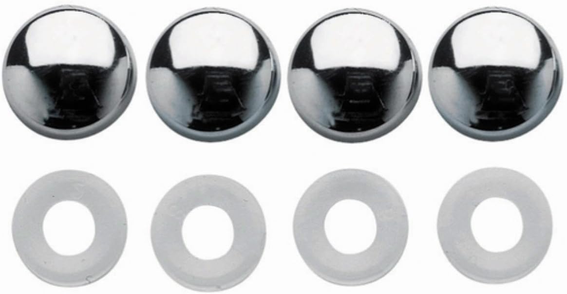 93381 Chrome Bolt Cap for License Plate Fastener, (Set of 4)