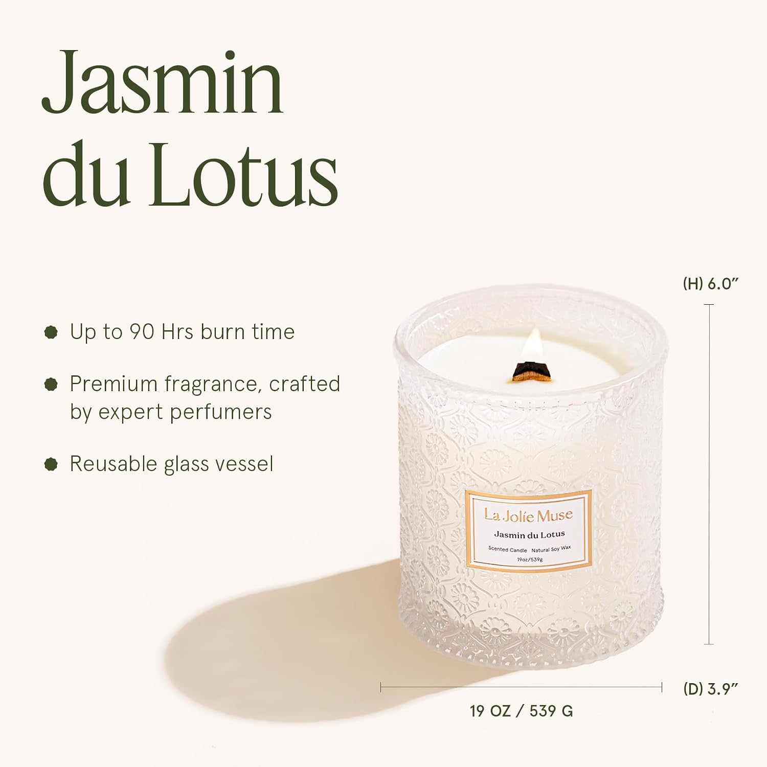 LA JOLIE MUSE Starlit Fir Pine Scented Candles for Home,19 oz Natural Soy